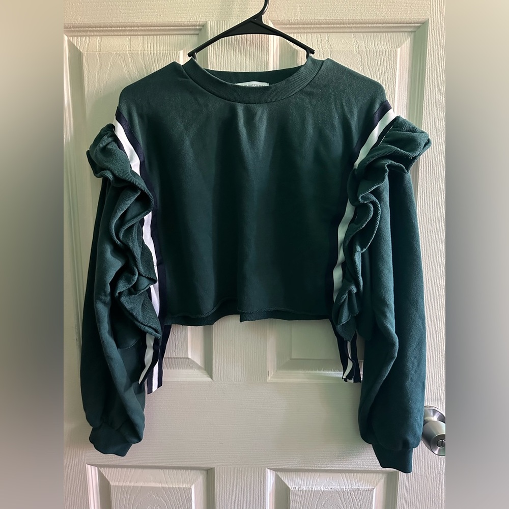 Green Ruffle Sweater - Picture 5 of 10